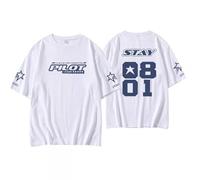 Stray Kids 5 Star Album Merch T Shirt Felix Jisung Hyunjin Minho Bangchan Changbin Concerti Tee Unisex Top, Bianco-01, M