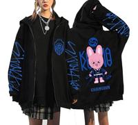 Stray Kids Felpa con Cappuccio SKZ Karma Felpa Zip Sportiva BangChan Lee Wissen Changbin Hyunjin Han Felix Seungmin I.N Harajuku Moda Streetwear Sweatshirt Larghe Top