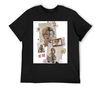 Stray Kids - Maglietta da uomo in cotone con stampa grafica, design artistico, a maniche corte, con tessuto morbido, per abbigliamento casual e stile urbano, Nero , XL