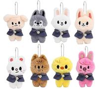 Stray Kids Skzoo Plush Key Chain Stray Kids Magic School Series Cartoon Portachiavi Telefono Ciondolo Portachiavi per Fan 10cm, multicolore, 1