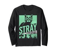 Stray Walled City 99 Mint Cat with Characters Video Game Maglia a Manica