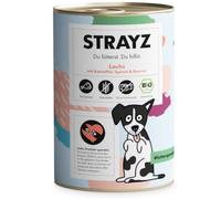 STRAYZ BIO 24 x 400 g - Salmone Bio con Patate Bio, Spinaci Bio e Frutti rossi Bio
