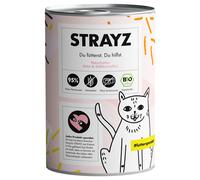 STRAYZ BIO cat 24 x 400 g Umido per gatto - Anatra bio e patata dolce bio