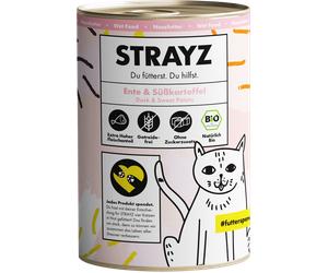 STRAYZ Cibo Umido per Gatti, Anatra e Patata Dolce - 400 g