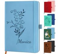 STREADVE Quaderno Personalizzato con Nome Incisione Taccuino Notebook Copertina Rigida A5 Quaderno Fiori Personalizzate Regalo Ufficio Laurea Compleanno Scuola Donna Mamma Figlia