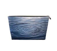 Streak of Water Pattern Women Cosmetic Bag Borsa in pelle Portatile Grande Capacità Cerniera Borsa Da Viaggio Sacchetto di Immagazzinaggio, Oro, Taglia unica