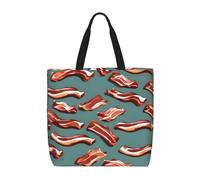Streaky Bacon Pattern Borsa Per Il Trasporto Portatile Borsa A Mano Pieghevole Borsetta Per Casa Donna Lavoro