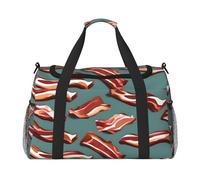Streaky Bacon Pattern Print Functional Travel Tote Ampio Spazio Borsa da Viaggio Pieghevole Carry On Tote per Weekender