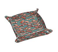 Streaky Bacon Pattern Stampa Impermeabile Vassoio Scrivania Comodino Decor Per Chiavi Portafoglio Gioielli Regalo Organizzatore