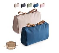 Strealinem Streamline Viaggio Trucco Sacchetto per le Donne, Portatile Mini Impermeabile Viaggio Trucco Sacchetto per la Conservazione Quotidiana Organizzare, Colore Solido Trucco Borsa (2 pezzi-b)