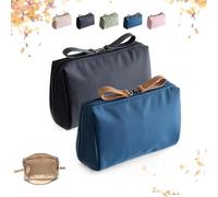Strealinem Streamline Viaggio Trucco Sacchetto per le Donne, Portatile Mini Impermeabile Viaggio Trucco Sacchetto per la Conservazione Quotidiana Organizzare, Colore Solido Trucco Borsa (2 pezzi-a)