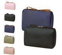 Strealinem Travel Makeup Pouch for Women, Large Capacity Cosmetic Bag, Compact Storage Pouch(BLE+blac)
