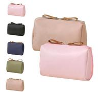 Strealinem Travel Makeup Pouch for Women, Large Capacity Cosmetic Bag, Compact Storage Pouch(Ri+pi)