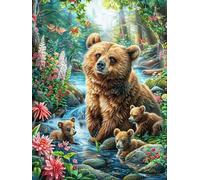 Stream Brown Bear Rompicapo 300 Pezzi Per Regalo Di Battesimo Cartone Spesso Per Bambini Animal Plant Fairy Tale Tema Baby Per Attività Educativa Con Confezione Regalo Da Passatempo 300 PCS