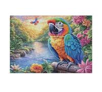 Stream Macaw Rompicapo 300 Pezzi Puglia Per Adulti Stream Bloom Waterfall Cartone Spesso Resistente Per Tempo Libero E Passatempo Da Passatempo Con Poster Incluso Top Vendita 300 PCS