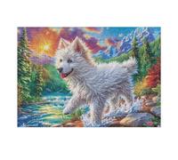 Stream Running Samoyed Puzzle 300 Pezzi Rompicapo Per Team Building Cute Pets Warm The Heart Attività Di Gruppo Collaborazione E Divertimento Regalo Festa Aziendale 300 PCS