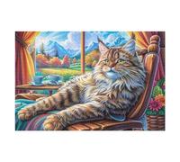 Stream Tabby Cat Rompicapo 1000 Pezzi Per Nonni E Nipoti Fantasy Pet Accompany Cartone Rigido Esercizio Mentale Per Serate in Famiglia Da Passatempo Con Poster Incluso 1000 PCS