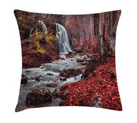 Stream Waterfall in The Fall Woods of Grand Canyon Idyllic Nature Photo Federe Copricuscino Comodo Federe De Cuscini Robusto Federa per Cuscino per Primaverili Giardino Terrazza 45X45Cm