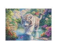 Stream White Tiger Rompicapo 300 Pezzi Lago Di Como Per Adulti Brook Woods Foliage Cartone Opaco Incastro Perfetto Per Regalo Di Compleanno Da Passatempo Qualità Premium 300 PCS