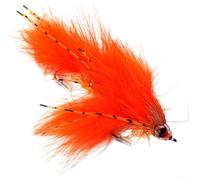 Streamer Fly Lure con ganci offset anteriori e posteriori per una maggiore efficienza di aggancio quando si mira per trota spigola e luccio specie (rosso tangerino)