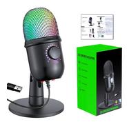 Streaming USB Microfono - Plug Play Podcast Condenser , Studio Quality Computer Microfono | Attrezzatura di registrazione desktop, pulsante muto istantaneo, cattura vocale chiara per lo streaming