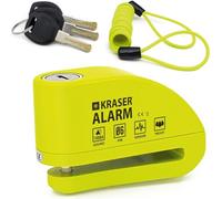 STREAMVOY Antifurto per Motocicletta con Allarme 110dB, Resistente all'Acqua, Chiave di Sicurezza, Cavo di Richiamo 1.5m, Adatto per Scooter/Bicicletta Elettrica (Giallo)