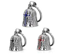 STREAMVOY Campanello Portafortuna per Moto - Portachiavi con Croce e Anello - Suono Nitido - Adatto per E-Bike e Biciclette -per Motociclisti (portachiavi nero)