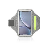 STREAMVOY Fascia Porta Cellulare per Running, Bracciale Sportivo per Telefono 6.8", Touchscreen, Anti-Scadimento, Riflettente (Grigio bianco e grigio)