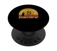 Street Art Crypto Blockchain Valuta digitale urbana Bitcoin PopSockets PopGrip Adesivo