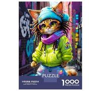 Street Cat Fashion 1000 Pezzi Set Puzzle Puzzle Premium Cartone Robusto - Puzzle Coppia Ultra Difficile, Top Valutato, Regalo Natale Perfetto Per Tutti 70x50cm/1000pcs