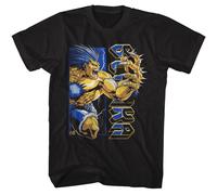 Street Fighter - 90s Stile Blanka - American Classici - Solido Nero Adulto Corto
