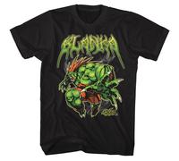 Street Fighter - Blanka Metallo - American Classici - Solido Nero Adulto Corto