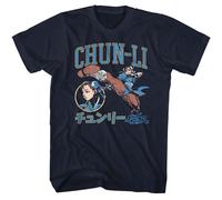 Street Fighter - Chun Li Varsity - American Classici - Solido Blu Adulto Corto