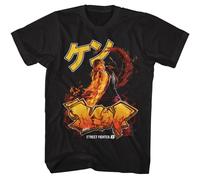 Street Fighter - Ken Graffiti - American Classici - Solido Nero Adulto Corto
