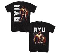 Street Fighter - Ryu Carattere - American Classici - Solido Nero Adulto Corto