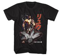 Street Fighter - Ryu Graffiti - American Classici - Solido Nero Adulto Corto