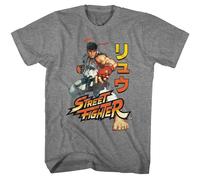 Street Fighter - Ryu Posa 5 - American Classici - Solido Grigio Adulto Manica