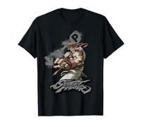 Street Fighter Ryu Ritratto Fireball Epica Showdown Gamer Maglietta