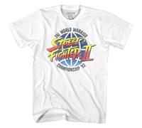 Street Fighter World Warrior T-Shirt Uomo Manica Corta Cotone Bianca