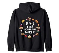 Street Food in Tutto Il Mondo sapori globali Felpa con Cappuccio