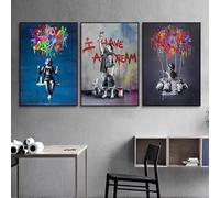 Street Graffiti Abstract Banksy Art Canvas Painting Wall Art Poster e stampe Immagini per la decorazione della camera da letto Murale 50x65cm (20x26 pollici) x3 senza cornice