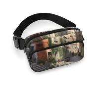 Street of Italy Marsupio per donne e uomini, marsupio regolabile casual per viaggi, sport, escursionismo, bianco, 20 x 13 cm, bianco, 7.9x5.1inches