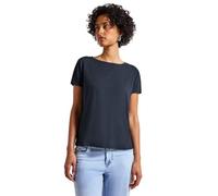 Street One 3226969 Maglia in Jersey con Dettagli a Rete, Blu Acqua Profonda, 40 Donna