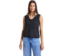 Street One 3227395 Top Strutturato con Bottoni, Blu Acqua Profonda, 42 Donna