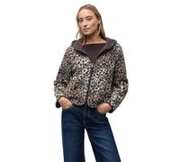 Street One 3228255 Giacca in Peluche con Motivo Leopardo, Beige sabbiato, 48 Donna