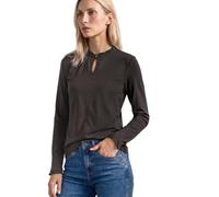 Street One 3232102 - Maglietta Basic da Donna con Volant e Dettagli ritagliati, caffè Nero, 42
