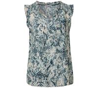 Street One 3411797 Top con Stampa con Volant, Arona Blue, 50 Donna