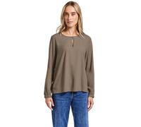 Street One 3411985 Camicetta Girocollo con Taglio, Marrone Corteccia, 46 Donna