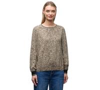 Street One 3412326 Camicetta Leo con Dettagli Carta da Parati, Beige sabbiato, 40 Donna