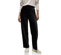 Street One 3716566 Straight Leg-Pantaloni a Coste, Nero, 34W x 30L Donna
